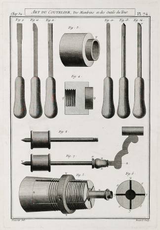 Art du Coutelier, des Mandrins et des Outils du Tour. - Antique Print from 1765