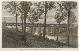 Railway Bridge over the River Bremer, Queensland, Australia.