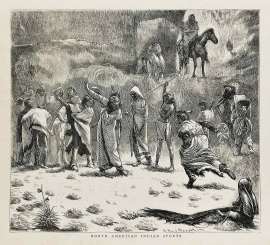 North American Indian Sports. - Antique Print from 1871