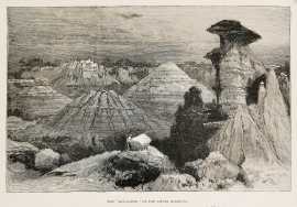 The "Bad Lands" of the Little Missouri. - Antique View from 1884