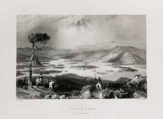 Squawm Lake. (New Hampshire) - Antique View from 1845