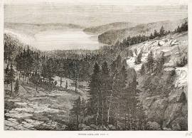 Donner Lake. - Antique Print from 1868