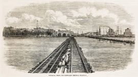 Chicago, from the Michigan Central Railway. - Antique View from 1863