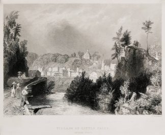 Village of Little Falls - Antique View from 1840