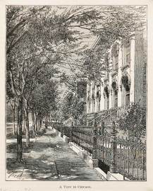 A view in Chicago. - Antique View from 1878