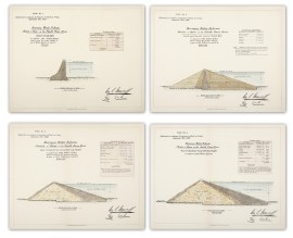 Barossa Water Scheme / Sketch of Dam on the South Para River / Rock Embankment faced ith Clay Puddle.