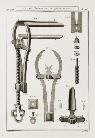 Art du Coutelier, Du Speculum Matrissis. - Antique Print from 1765