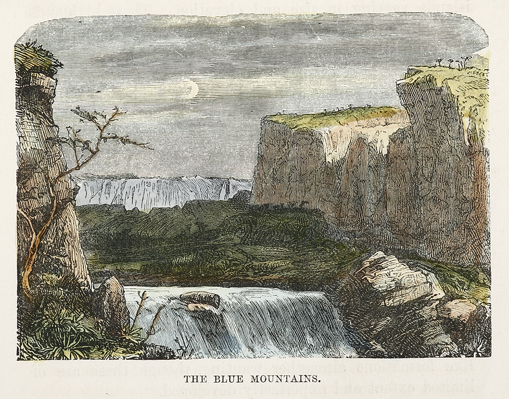 The Blue Mountains. - Antique View from 1879