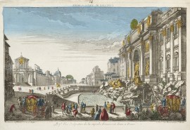 87e. Vue Perspective de la superbe Fontaine de Trevi, a Rome. VUE OPTICS 87e. Vue Perspective de la superbe Fontaine de Trevi, a Rome.