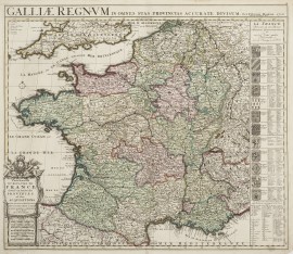 Carte nouvelle du royaume de France divisé en toutes ses provinces et ses acquisitions, dressée suivent la dernier observations de Mrs. de l'Académie royale des sciences