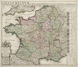 Carte nouvelle du royaume de France divi… France