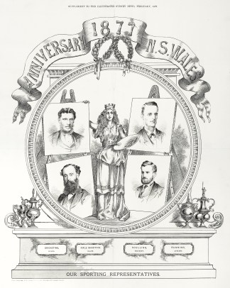 Anniversary 1877 N.S. Wales. Our Sporting Representatives. - Antique Print from 1877