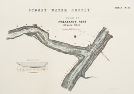 Sydney Water Supply Plan of Pheasants Nest Nepean River