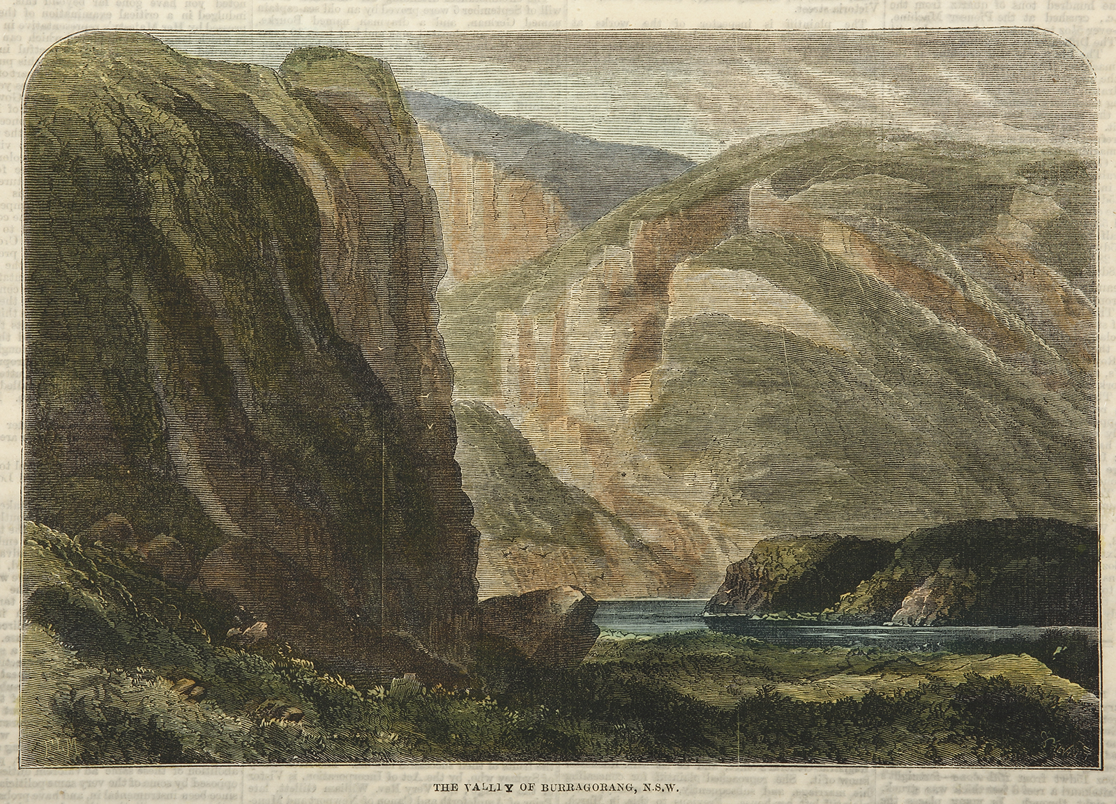 The Valley of Burragorang, N.S.W. - Antique View from 1877