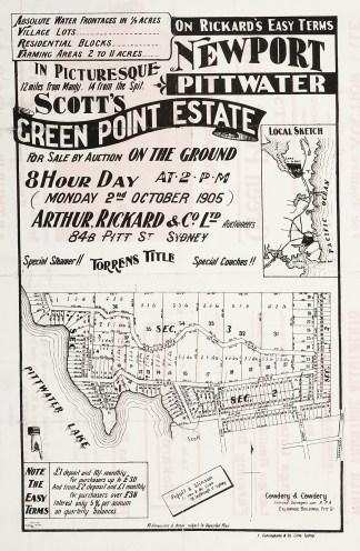 Pittwater Green Point Estate Real Estate Subdivision Posters