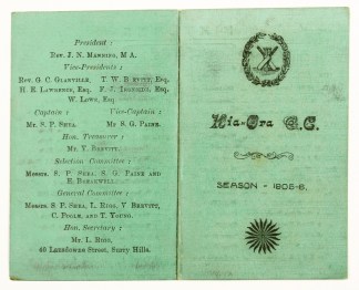 Kia-Ora C.C. Season 1905-6. SPORTS