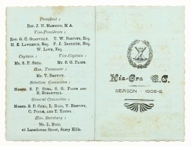 Hia-Ora C.C. Season 1905-6.