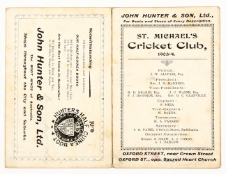 St. Michael’s Cricket Club, 1903-4… SPORTS
