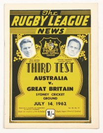 The Rugby League News Third Test Australia v Great Britain Sydney Cricket Ground July 14, 1962