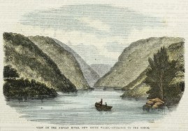 View on the Nepean River, New South Wales.-Entrance to the Gorge. NSW - Country View on the Nepean River, New South Wales.-Entrance to the Gorge.