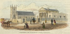 Court-House and Presbyterian Church, Parramatta. NSW - Sydney