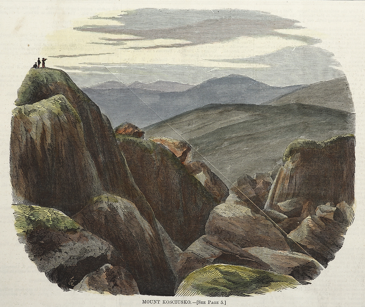 Mount Kosciusko. Regional Mount Kosciusko. - Antique View from 1883