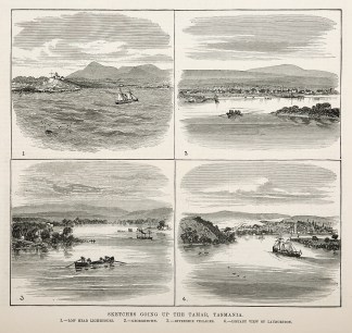 Sketches Going up the Tamar. Tasmania
