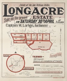 Estate of the late William Willis Longacre Sale on the ground Estate…. New South Wales Estate of the late William Willis Longacre Sale on the ground Estate....