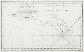 Kaart van de Noordlyke en Westelyke gedeelten van Bass Straat Ontdekt en rondgezeild, op cenen togt uit Engeland na Port Jackson, in December 1800, met zyner Majesteits Ontdekking Schip Lady Nelson, onder bevel van J. Grant, Luitenant onder de Koninklyke Zeemagt, Volgens de aanwysing des Hertogs van Portland