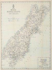 Map of the Middle Island, New Zealand.