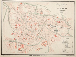 Atlas Universel Plan De Gand (Belgique) Town Plans