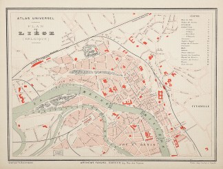 Atlas Universel Plan De Liege (Belgique) Town Plans