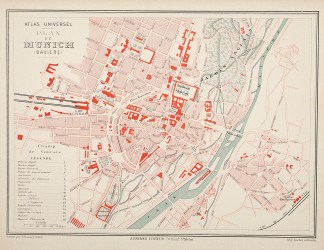 Atlas Universel Plan de Munich (Baviere) Town Plans
