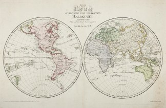 Karte von der Erde Oestlicher und Westli… WORLD