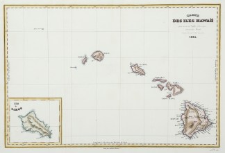 Carte des Iles Hawaii…1834 Polynesia Carte des Iles Hawaii…1834 Polynesia