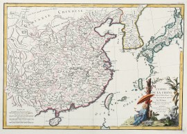L'empire de la Chine: d'après l'atlas Chinois, avec les isles du Japon / par M. Bonne, Membre de la Societʹe Litteraire Militre.