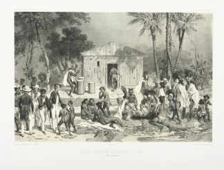 Scene Funeraire a Nouka-Hiva. PACIFIC