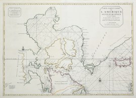 Carte Particuliere de L'Amerique Septentrionale, sour sont Compris Le Destroit De Davids, Le Destroit De Hudson, &s. Dressee sur les Relations les plus Nouvelles.