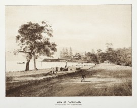 View of Parsonage, Showing Oyster Beds in Foreground.
