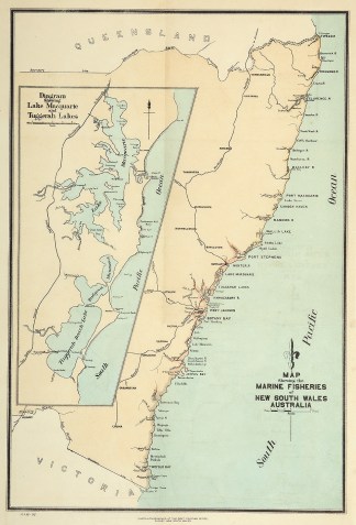Map Shewing the Marine Fisheries of New … Fish & Marine Life