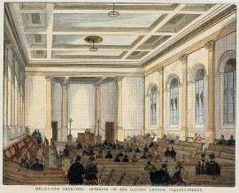 Melbourne Churches: Interior of the Baptist Church, Collins-Street.