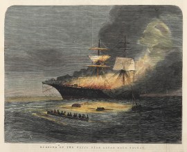 Burning of the White Star Liner Blue Jacket.