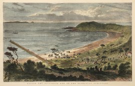 Laying the Victorian End of the Tasmanian Cable.