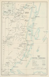 Map of British Honduras Caribbean,Central America & Mexico