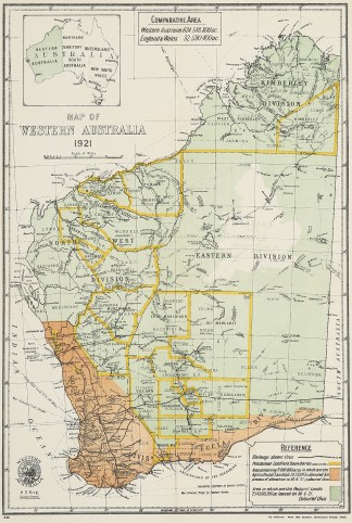 Map of Western Australia 1921 Western Australia