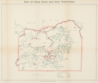 Map of Hong Kong and New Territories. East Asia