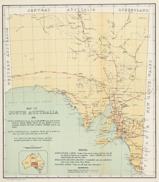 Map of South Australia 1928 Adelaide