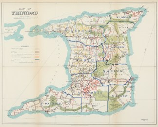 Map of Trinidad 1923 Caribbean & Central America