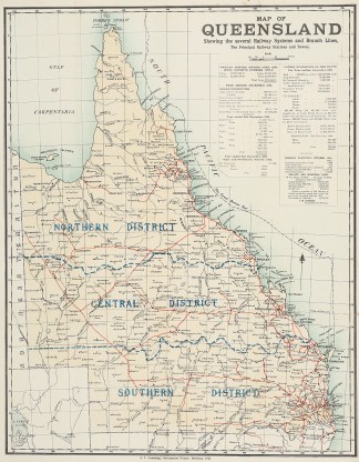 Map of Queensland Showing the Several Ra… Queensland