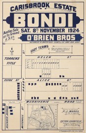 Carisbrook Estate Bondi Sat. 18th. November 1924 O’Brien Bros Sydney Carisbrook Estate Bondi Sat. 18th. November 1924 O'Brien Bros
